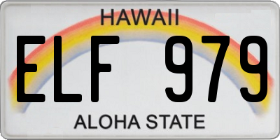 HI license plate ELF979