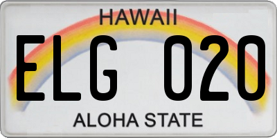 HI license plate ELG020
