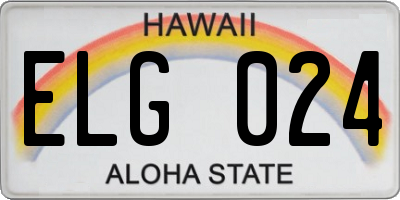 HI license plate ELG024