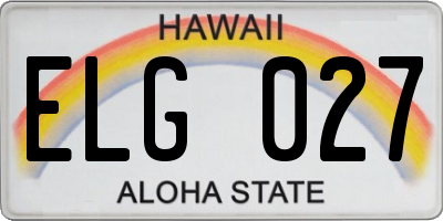 HI license plate ELG027