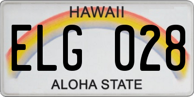 HI license plate ELG028