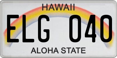 HI license plate ELG040