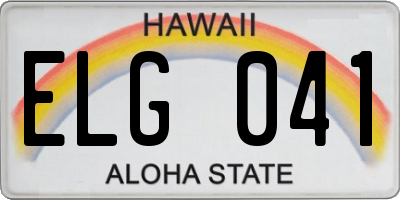 HI license plate ELG041