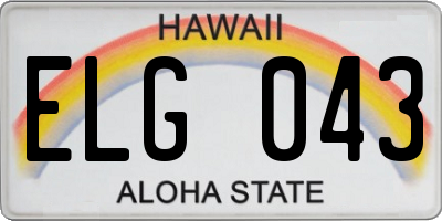 HI license plate ELG043