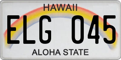 HI license plate ELG045