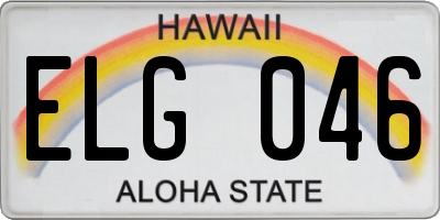HI license plate ELG046