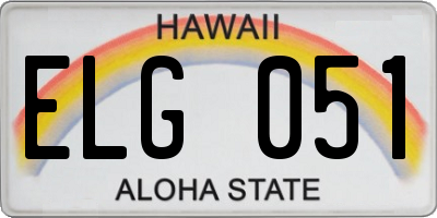HI license plate ELG051