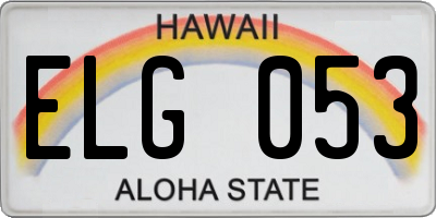 HI license plate ELG053