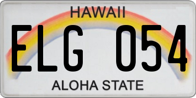 HI license plate ELG054