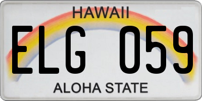 HI license plate ELG059