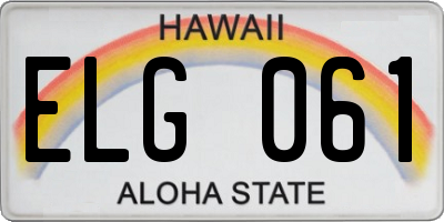 HI license plate ELG061