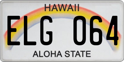 HI license plate ELG064