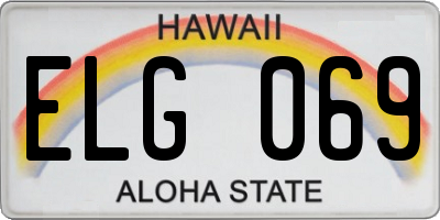 HI license plate ELG069