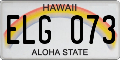HI license plate ELG073