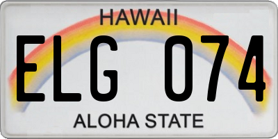 HI license plate ELG074