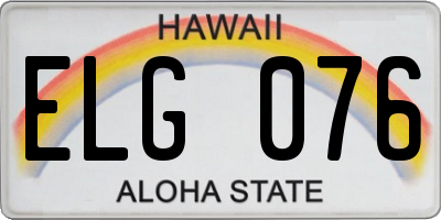 HI license plate ELG076