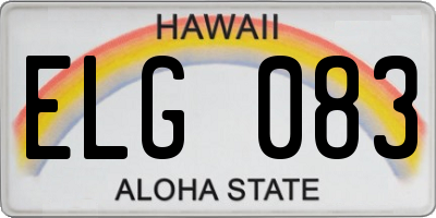 HI license plate ELG083