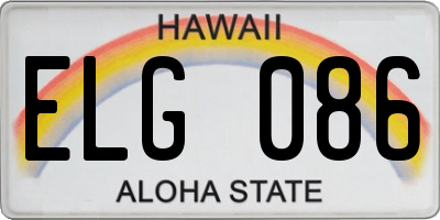 HI license plate ELG086