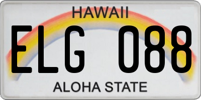 HI license plate ELG088