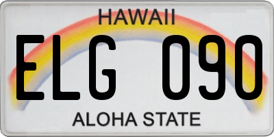HI license plate ELG090
