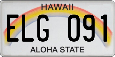 HI license plate ELG091