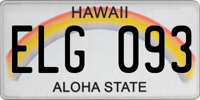 HI license plate ELG093