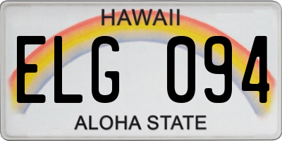 HI license plate ELG094