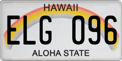 HI license plate ELG096