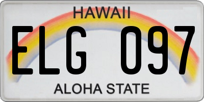 HI license plate ELG097