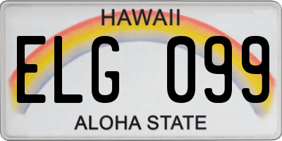 HI license plate ELG099