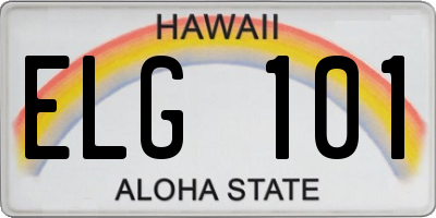 HI license plate ELG101
