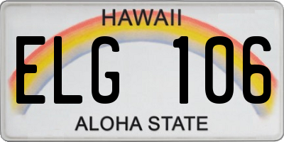 HI license plate ELG106