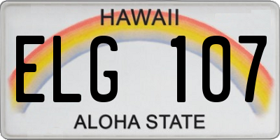 HI license plate ELG107