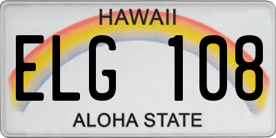 HI license plate ELG108