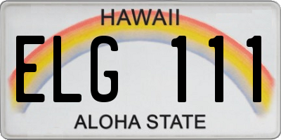 HI license plate ELG111