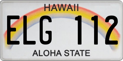 HI license plate ELG112