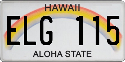 HI license plate ELG115