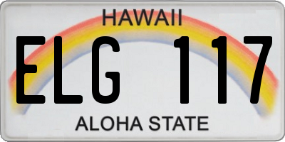 HI license plate ELG117