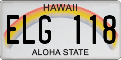 HI license plate ELG118