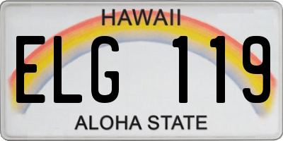 HI license plate ELG119