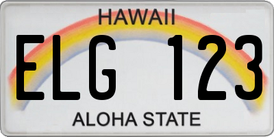 HI license plate ELG123