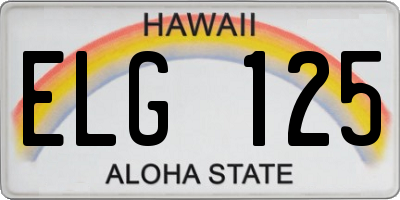 HI license plate ELG125