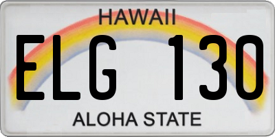 HI license plate ELG130