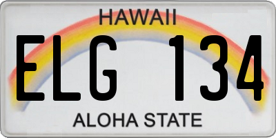 HI license plate ELG134