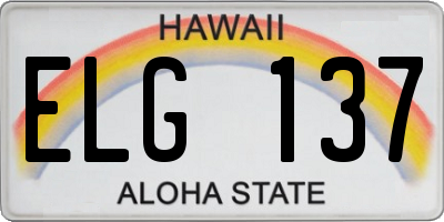 HI license plate ELG137