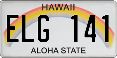 HI license plate ELG141