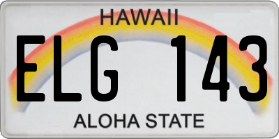 HI license plate ELG143