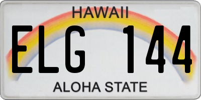 HI license plate ELG144