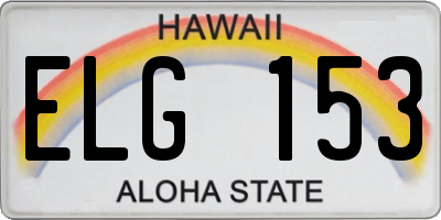 HI license plate ELG153