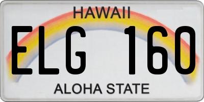 HI license plate ELG160